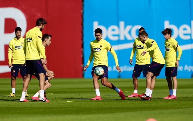 Barcelona return to team training for the first time in two months. PC: FC Barcelona via Twitter