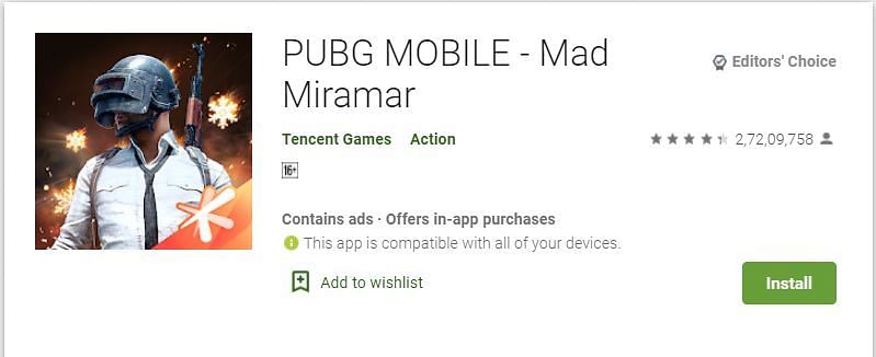 PUBG Mobile update not showing on Google Playstore