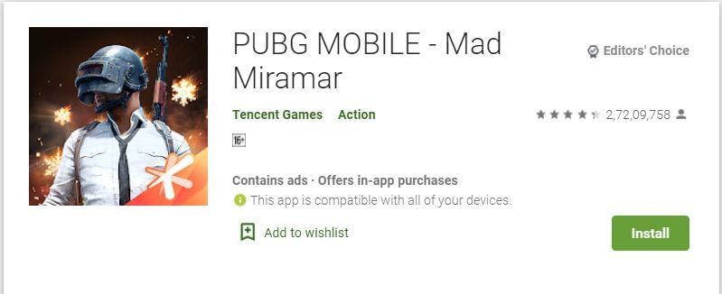 PUBG Mobile update not showing on Google Playstore