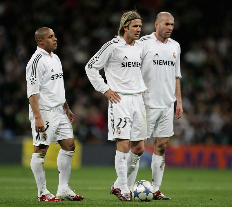 Beckham and Zinedine Zidane shared the pitch for Real Madrid