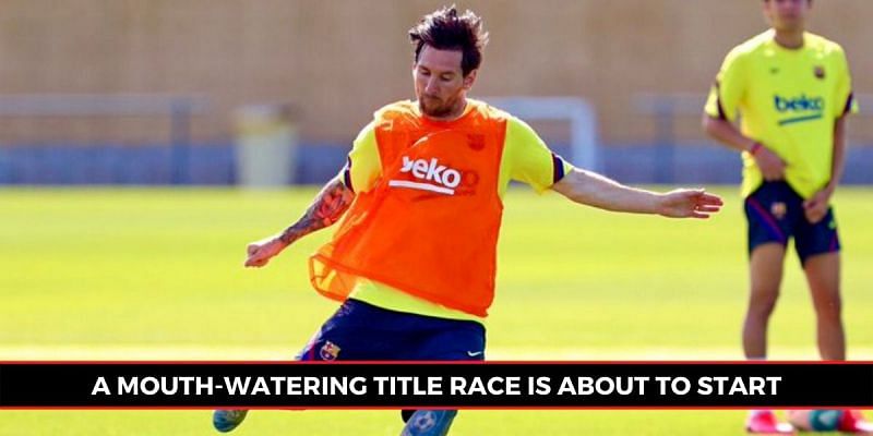 Lionel Messi trains as Barcelona prepare for the La Liga restart