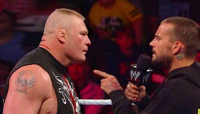 Brock Lesnar and CM Punk (who is probably not calling him a 