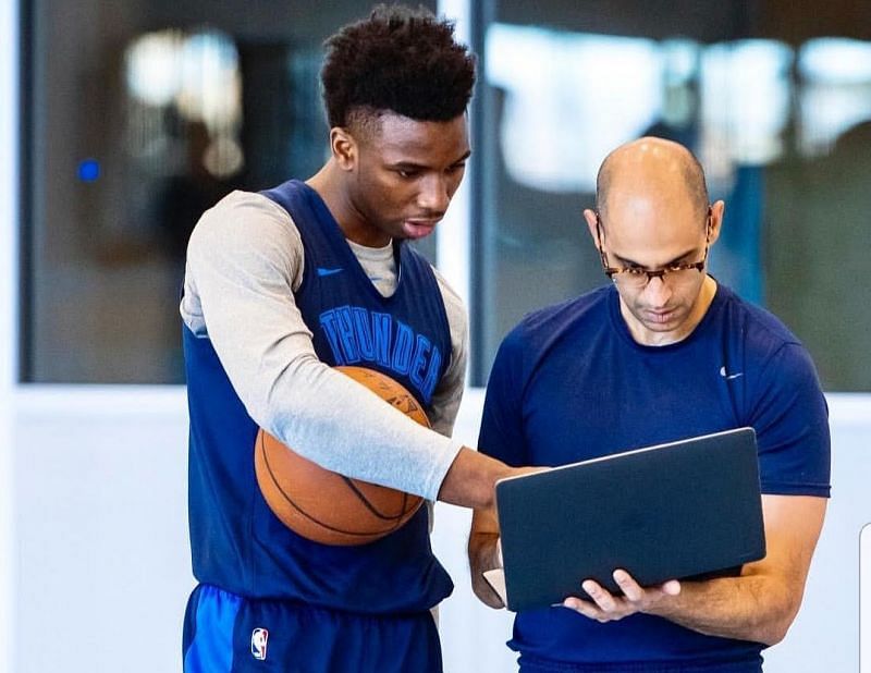 OKC Thunder&#039;s Hamidou Diallo with Coach Vin