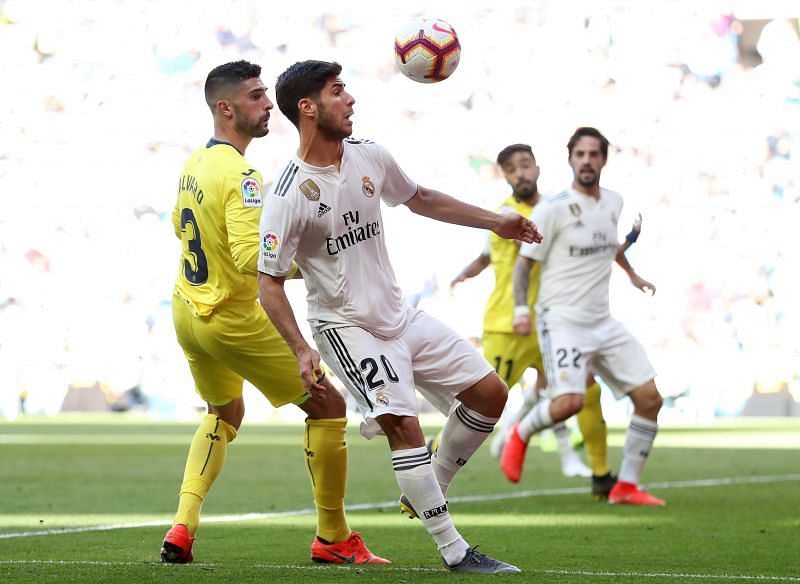 Asensio in action against Villarreal in May last year, during one of his most recent La Liga appeaances