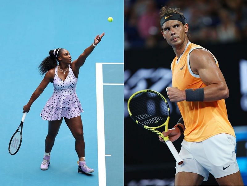 Serena Williams (L) and Rafael Nadal