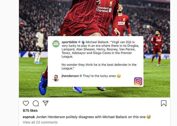 Henderson&#039;s tongue-in-cheek response on Instagram