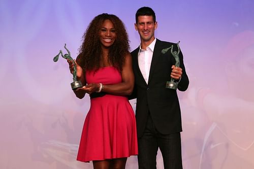 Serena Williams (L) and Novak Djokovic (R)