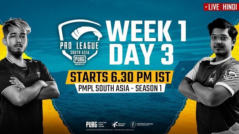 PMPL South Asia 2020 Week 1 Day 3 Schedule