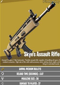 A photo of Skye&#039;s Assault Rifle a.k.a Mythic Scar leaked by dataminer ifiremonkey