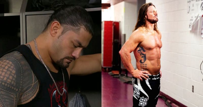 Roman Reigns and AJ Styles.