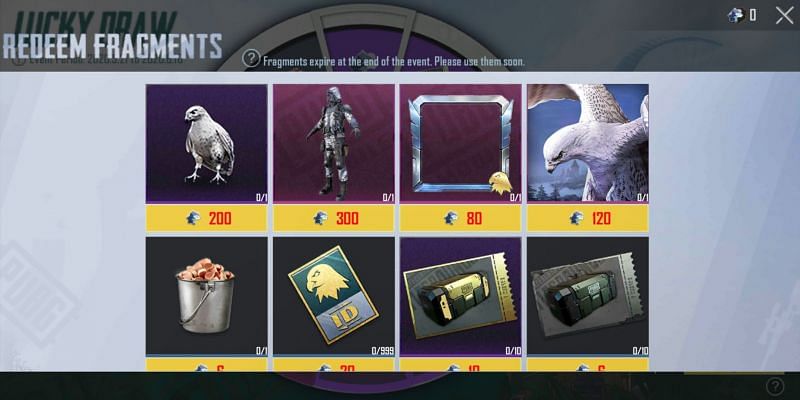 Redeem Fragments to get a Companion