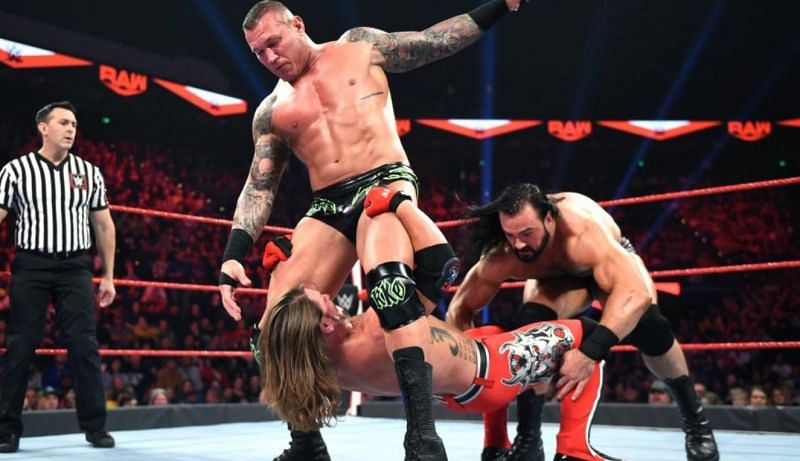 Randy Orton, AJ Styles, and Drew McIntyre
