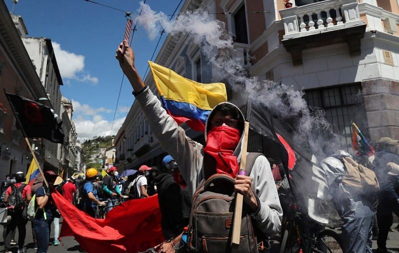 Street demonstrations in Ecuador against economic cutbacks
