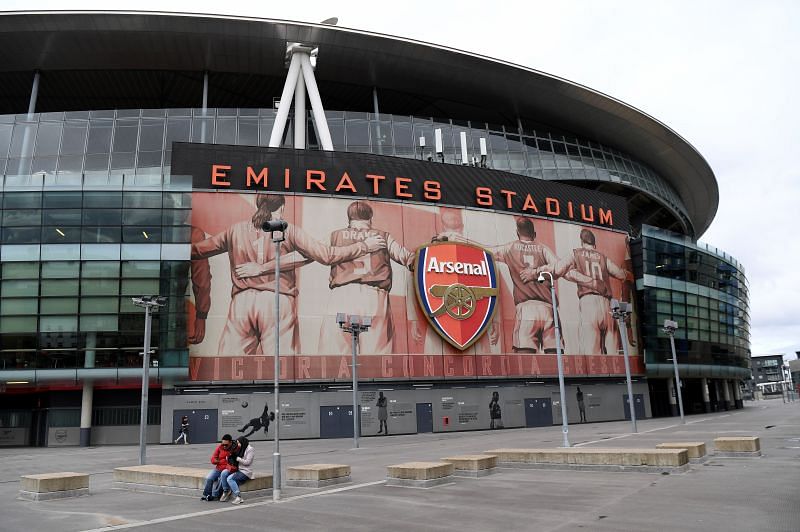 An outside view of the Emirates Stadium