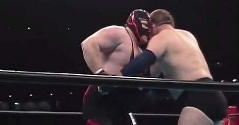 Stan Hansen takes on the beast Big Van Vader in Japan.