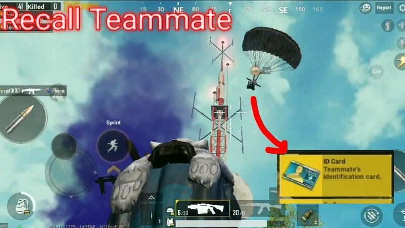 PUBG Mobile recall teammate, image credits: YouTube