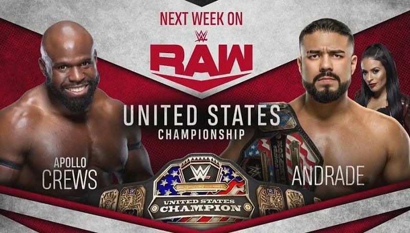 Apollo Crews will go one-on-one with Andrade for the United States Championship next week on RAW