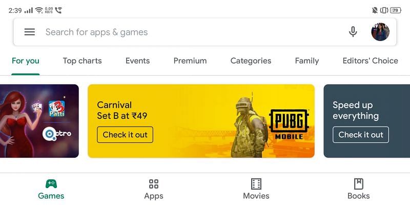 PUBG Mobile Carnival Set B Google Play Store discount