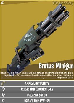 A photo of Brutus&#039; Minigun leaked by dataminer ifiremonkey.