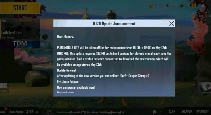 PUBG Mobile Lite 0.17.0 update