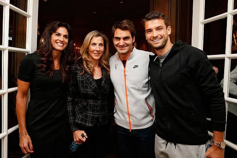From left: Gabriela Sabatini, Monica Seles, Roger Federer and Grigor Dimitrov