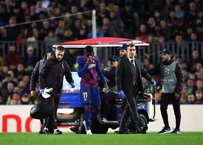 Dembele limped off in tears against his former club during their Champions League win on Nov. 27
