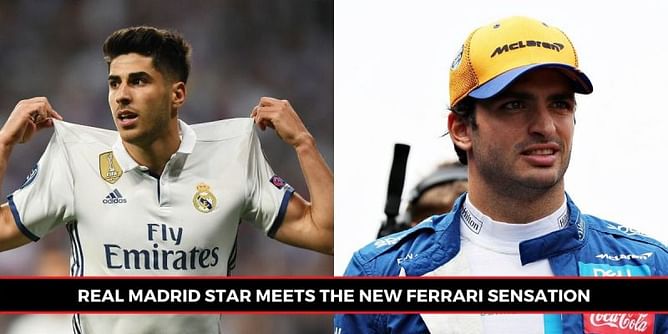 Real Madrid star Marco Asensio takes on new Ferrari driver Carlos Sainz in FIFA 20