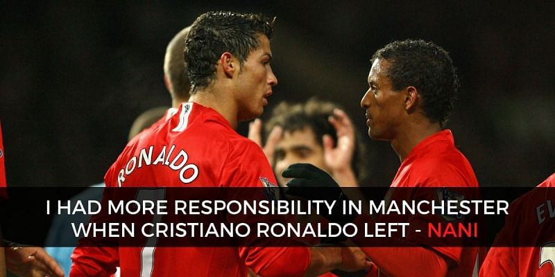 Cristiano Ronaldo and Nani shared the dressing room at Manchester United as well as the national team.