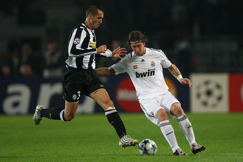 Ramos and Chiellini in a 2008 UCL fixture