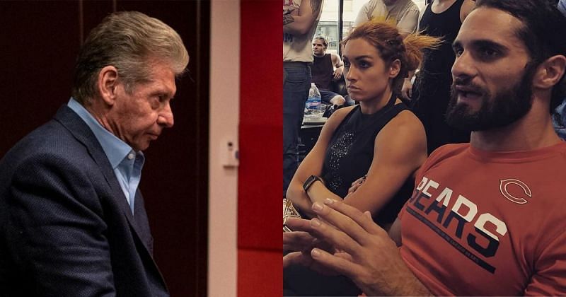 Vince McMahon, Becky Lynch, and Seth Rollins.