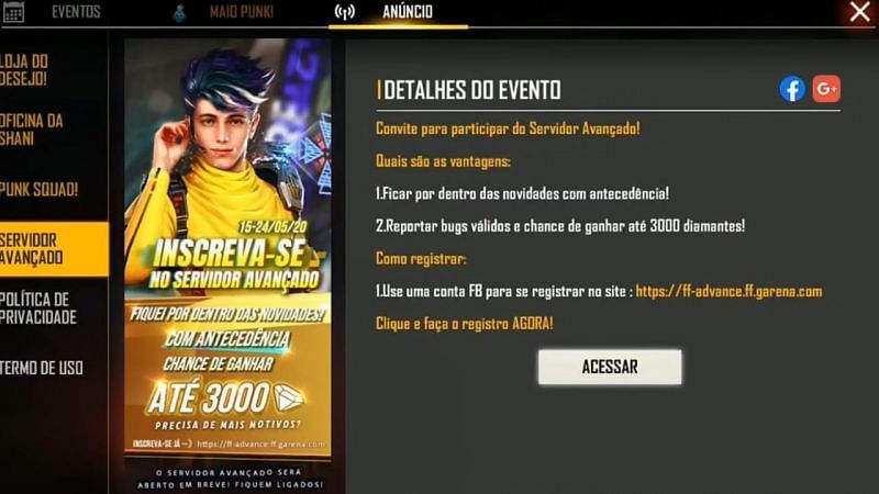 Garena Free Fire, By Bugs Servidor Avançado Free Fire