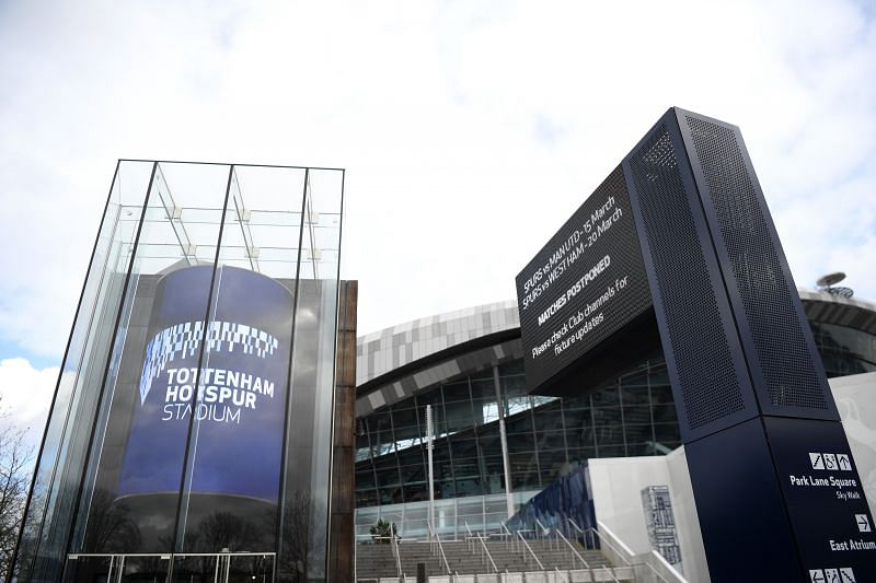 General Views of Tottenham Hotspur Stadium after events postponed due to Covid-19