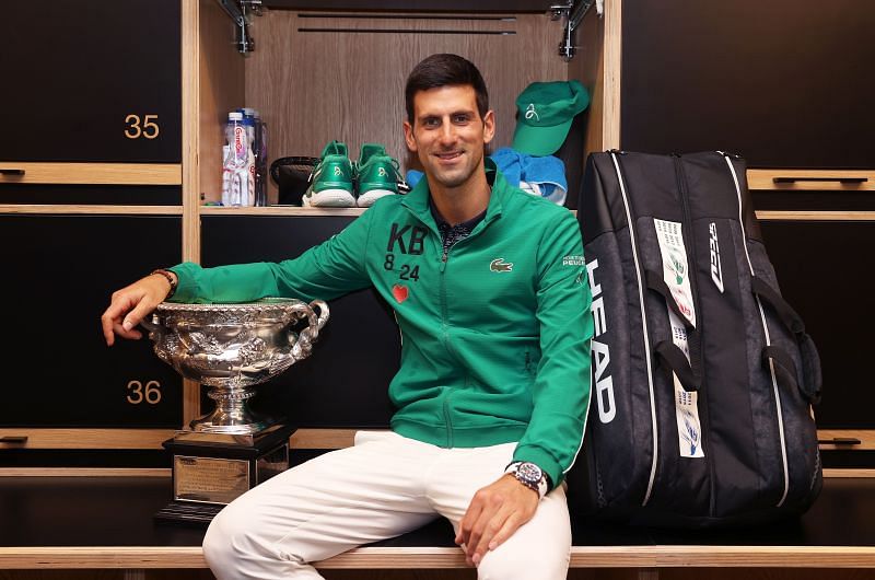 Novak Djokovic with the Australian Open title.