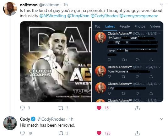 Cody&#039;s response to the fan