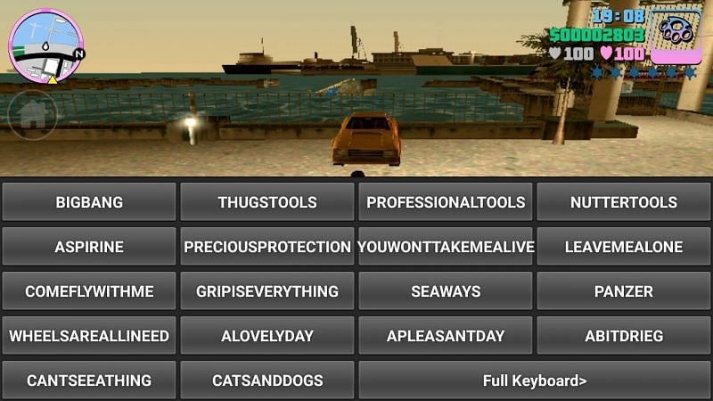 gta vice city cheat codes for android mobile