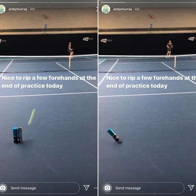 Andy Murray showed off some incredible forehand skills on his Instagram story
