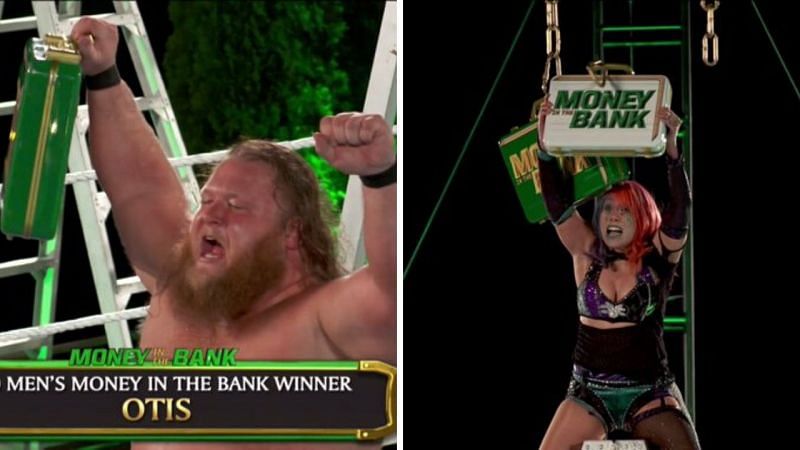 Otis and Asuka win the Money in the Bank briefcases