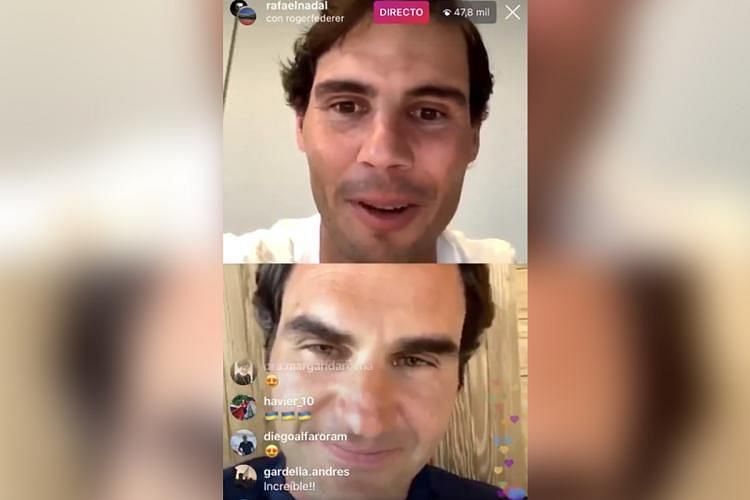 Rafael Nadal and Roger Federer had a video chat on Instagram