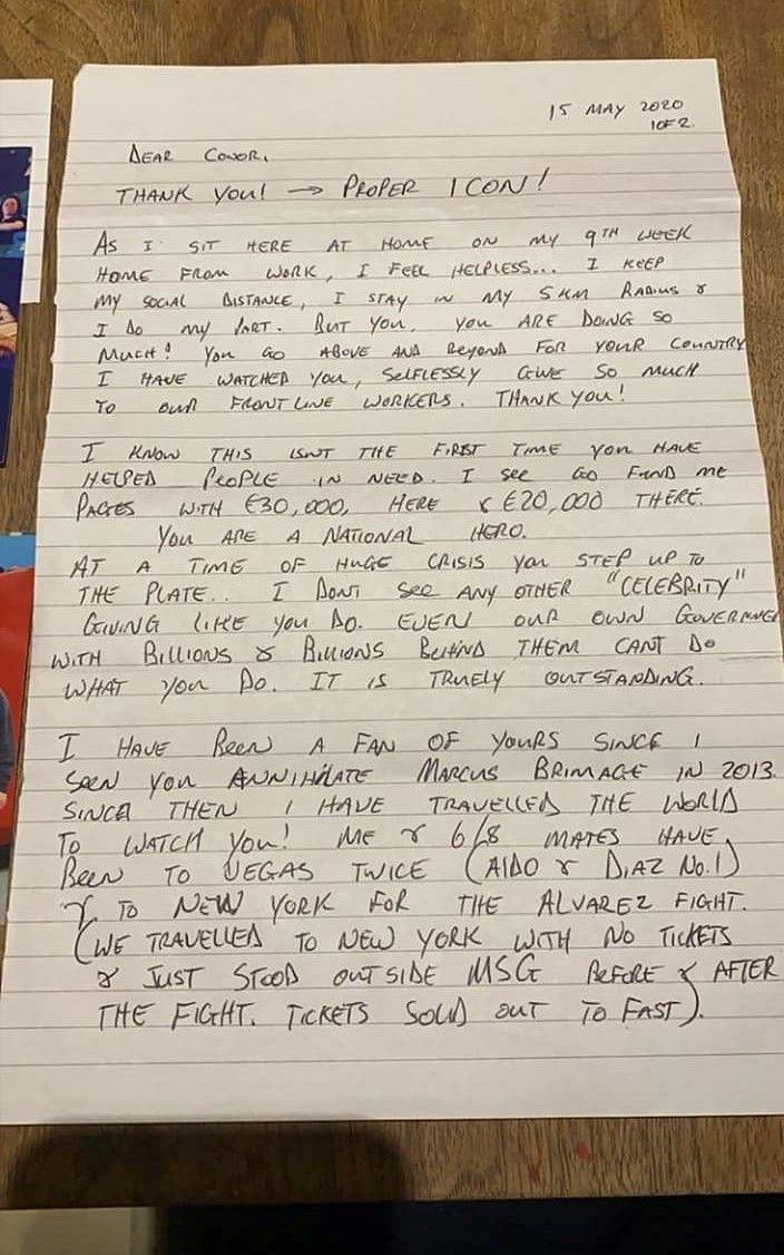 The letter was written by Wayne Doyle