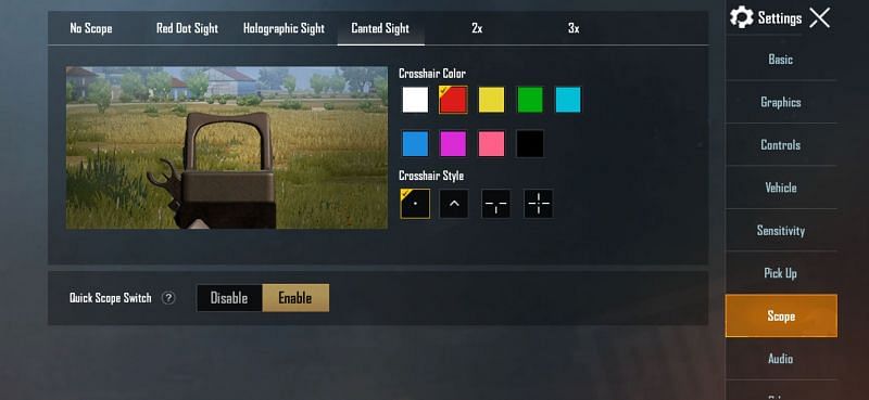 Enable Canted Sight In PUBG Mobile