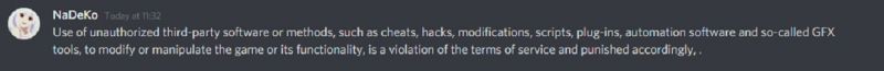 Official Discord response