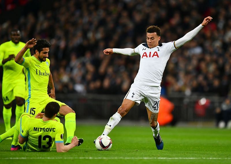 Dele Alli&#039;s tackle against Gent got him sent off for the first time in his career