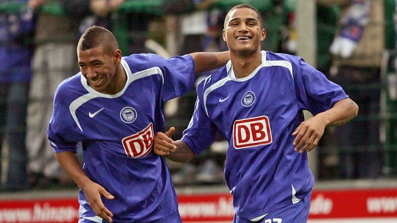 Jerome and Kevin-Prince Boateng playing for Hertha BSC