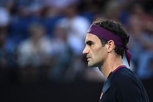 Roger Federer at the Australian Open earlier in the year