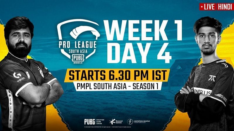 PMPL South Asia 2020 Week 1 Day 4 Schedule