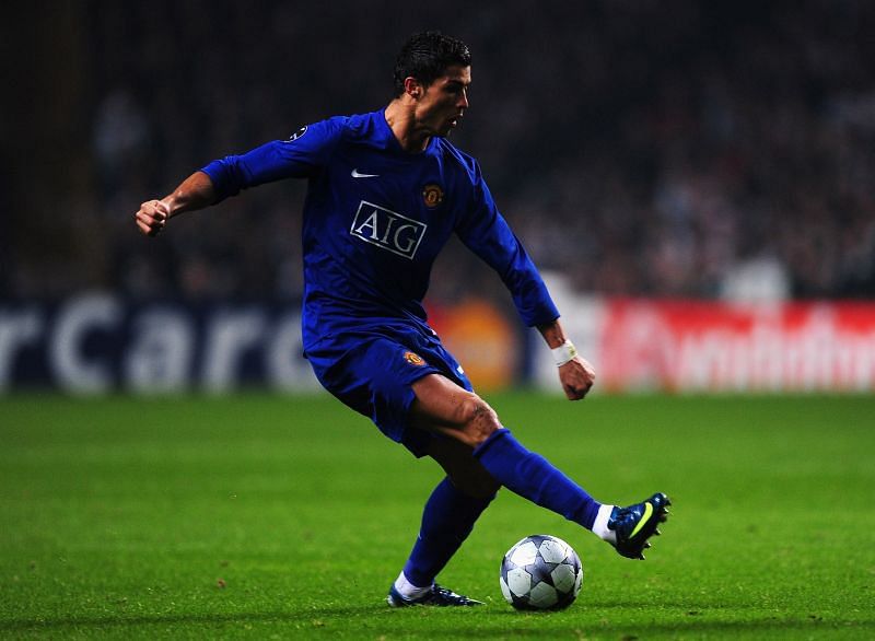 Cristiano Ronaldo 2008 2009 Away Blue Manchester United UCL Long