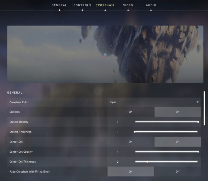 best crosshair valorant settings