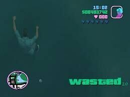 Drowning as a result of getting in the water in GTA: Vice City