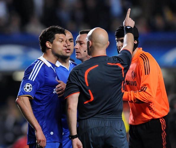 Michael Ballack's heated confrontation with the referee