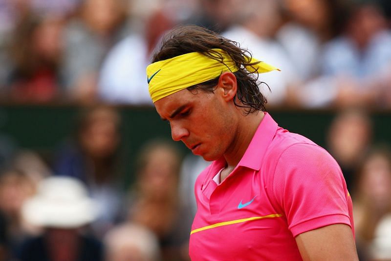 A dejected Rafael Nadal during the 2009 French Open encounter with Robin Soderling